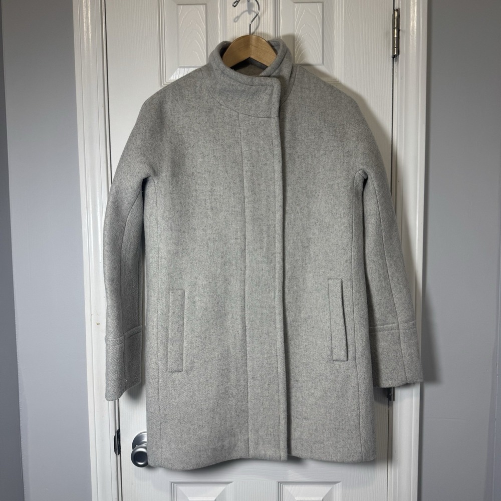 J.Crew‎ Women's Heather Gray City Wool Blend Pea Coat AB945 Size 4 Re-Imagined